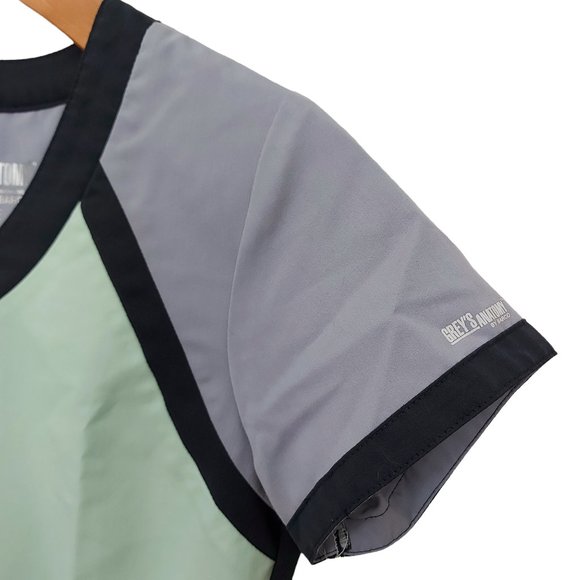 Grey's Anatomy Scrub Top Womens XXS Green V-Neck Short Sleeve Active Uniform - Picture 4 of 9